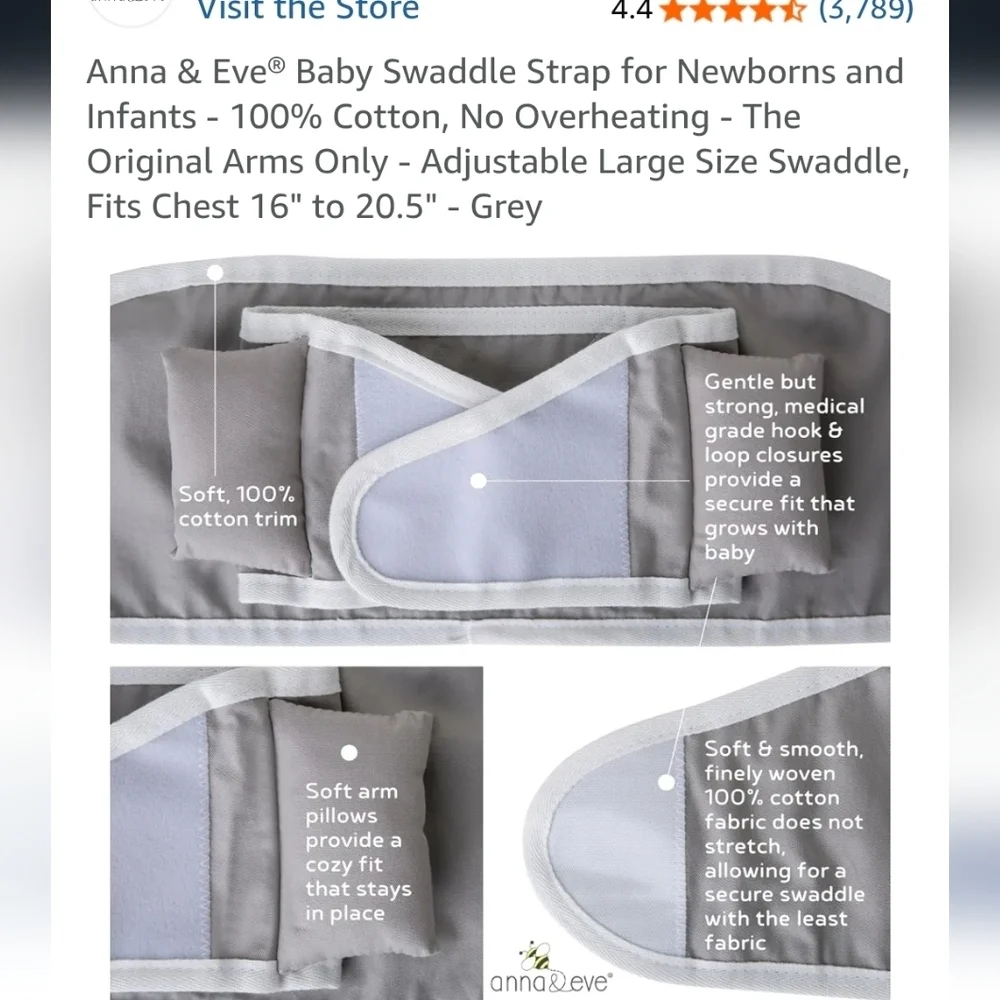 Anna & Eve Swaddle For Arms Only LARGE